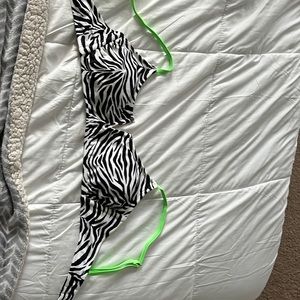 from target, size medium, zebra print bathing suit top